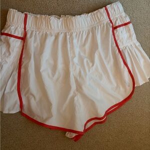 FP Movement by Free People White Shorts with Red Trim
